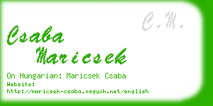 csaba maricsek business card